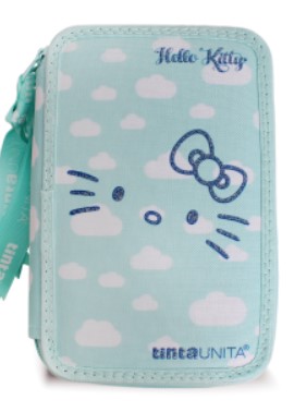 ASTUCCIO 3 ZIP TINTA UNITA HELLO KITTY